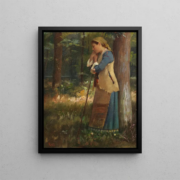Bergère au repos - Theodoros Ralli — framed artwork on a wall