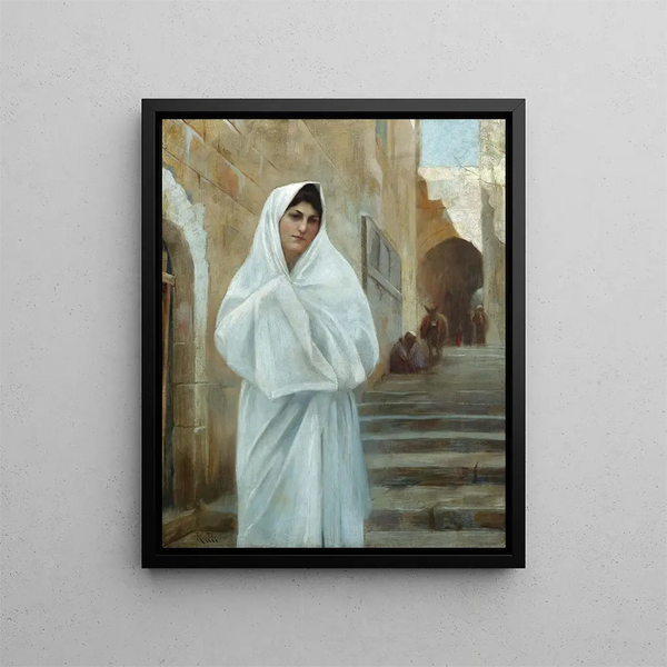Young Girl Jerusalem - Theodoros Ralli — framed artwork on a wall