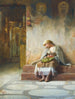Young girl sleeping in a church - Theodoros Ralli — artwork view
