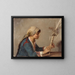 Young girl weaving willow branches - Theodoros Ralli — framed artwork on a wall
