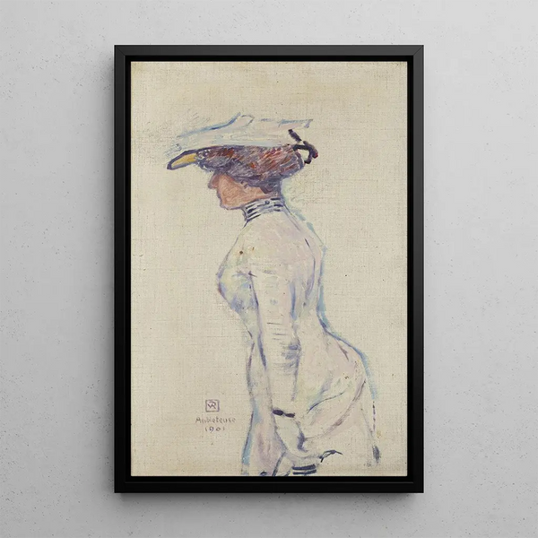 Silhouette of Madame Georges at Ambleteuse - Théo van Rysselberghe — framed artwork on a wall