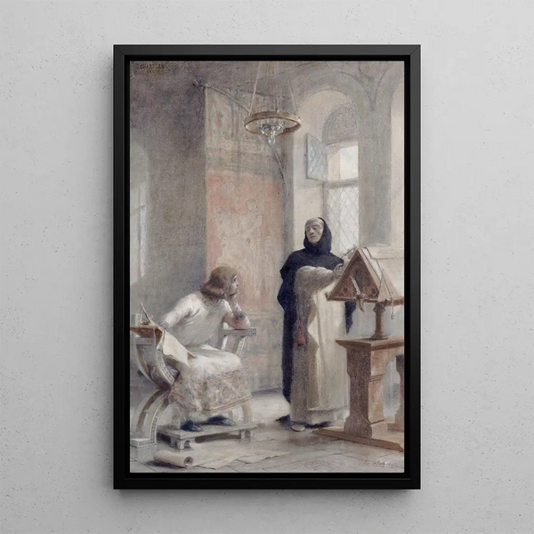 Sketch for the staircase of the Sorbonne Louis IX at Royaumont Abbey - Théobald Chartran — framed artwork on a wall