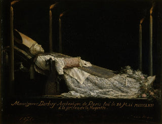 Monseigneur Darboy, 1813-1871, archbishop of Paris, exhibited after his death - Théobald Chartran — artwork view