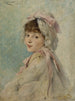 Portrait painting of Gabrielle Réjane as a young actress - Théobald Chartran — artwork view