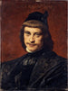 Portrait Painting of Charles Le Bargy, member of the Comédie-Française in costume on screen - Théobald Chartran — artwork view