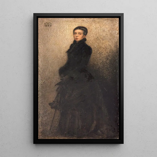 Portrait of the artist Mrs. Dillon's mother - Théobald Chartran — framed artwork on a wall