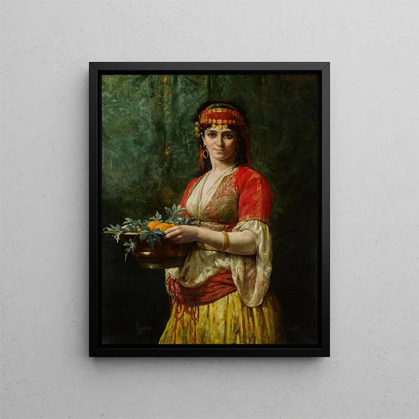 The Orange Seller - Théobald Chartran — framed artwork on a wall