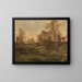 La forêt de Fontainebleau, soirée d'automne - Théodore Baron — framed artwork on a wall