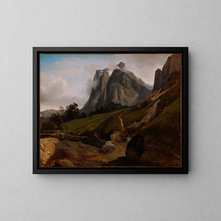 Le Wetterhorn, Switzerland - Théodore Caruelle d'Aligny — framed artwork on a wall