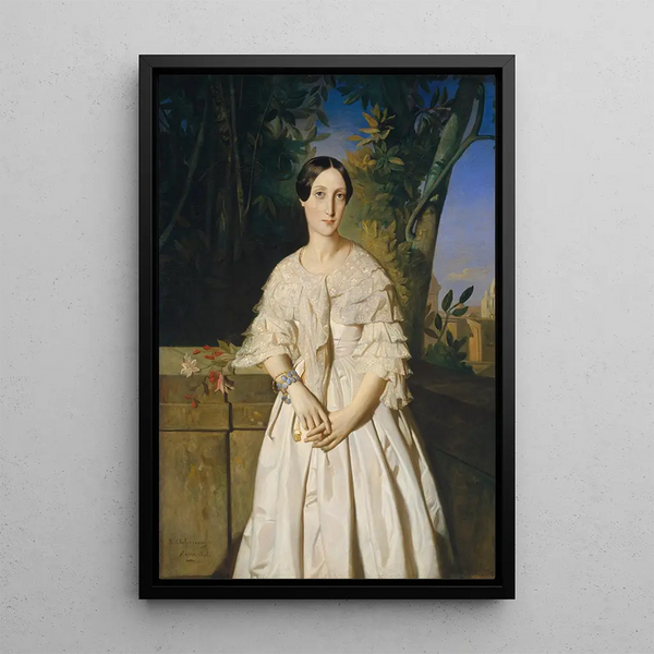 Comtesse de La Tour-Maubourg Marie-Louise-Charlotte-Gabrielle Thomas de Pange 1816-1850 - Théodore Chassériau — framed artwork on a wall