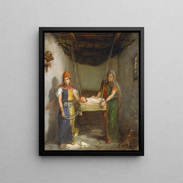 Scene in the Jewish quarter of Constantine - Théodore Chassériau — framed artwork on a wall