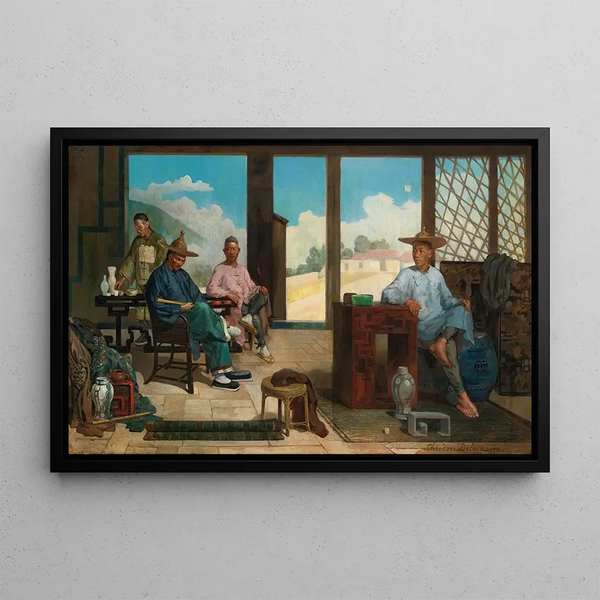 Repos de l'après-midi - Théodore Didier Delamarre — framed artwork on a wall