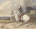 French Dragon Tree painting on a white horse seen from the left profile - Théodore Fort — artwork view