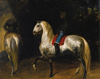 Horses with gray patches - Théodore Géricault — artwork view