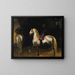 Horses with gray patches - Théodore Géricault — framed artwork on a wall