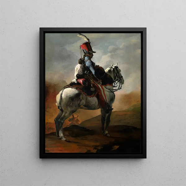 Trumpet of the Hussars - Théodore Géricault — framed artwork on a wall
