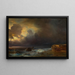 Coastal Scene under Moonlight - Théodore Gudin — framed artwork on a wall