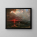 Sunset on a Coastline - Théodore Gudin — framed artwork on a wall