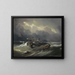 Ship in Distress - Théodore Gudin — framed artwork on a wall