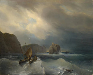 a Rough Sea with Ships - Théodore Gudin — artwork view