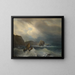 a Rough Sea with Ships - Théodore Gudin — framed artwork on a wall