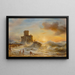 Shipwreck at Castello sul Mare in Rapallo - Théodore Gudin — framed artwork on a wall