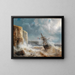 Stormy Seas near a Chalk Coast - Théodore Gudin — framed artwork on a wall