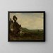 A rustic chapel in a valley - Théodore Rousseau — framed artwork on a wall
