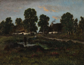 Cottages near Larchant - Théodore Rousseau — artwork view