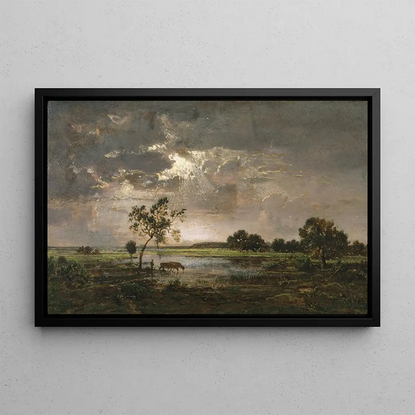 Landscape - Théodore Rousseau — framed artwork on a wall