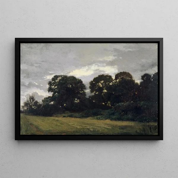 Landscape painting with trees - Théodore Rousseau — framed artwork on a wall