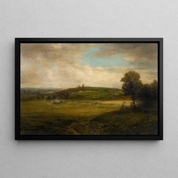 Les moulins de la butte Montmartre - Théodore Rousseau — framed artwork on a wall