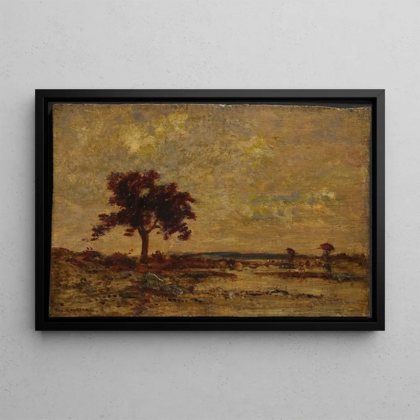Marécages - Théodore Rousseau — framed artwork on a wall