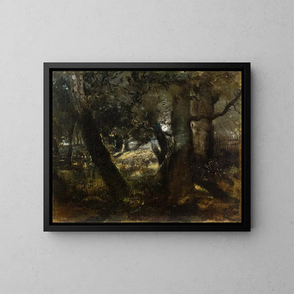 Birdcage in the Compiègne Forest - Théodore Rousseau — framed artwork on a wall