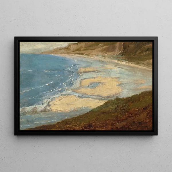 Beach near Mont-Saint-Michel - Théodore Rousseau — framed artwork on a wall