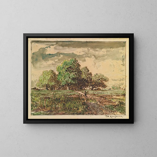 Return from the Fields - Théodore Rousseau — framed artwork on a wall