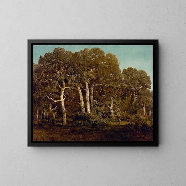 Les grands chênes de l'ancien BasBrau - Théodore Rousseau — framed artwork on a wall