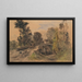 The Stone Bridge - Théodore Rousseau — framed artwork on a wall