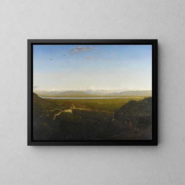 View of Mont Blanc from La Faucille - Théodore Rousseau — framed artwork on a wall
