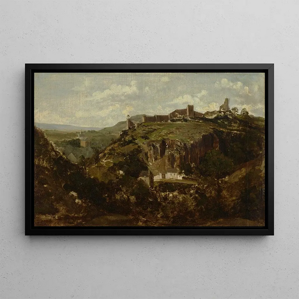 Village d'Auvergne - Théodore Rousseau — framed artwork on a wall