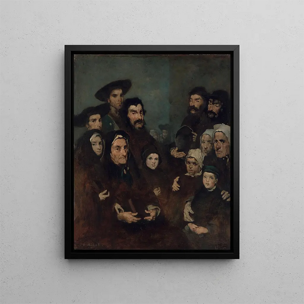 Les pêcheurs bretons et leurs familles - Théodule Ribot — framed artwork on a wall