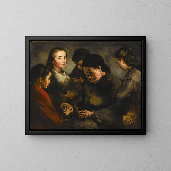 La diseuse de bonne aventure - Théodule Ribot — framed artwork on a wall