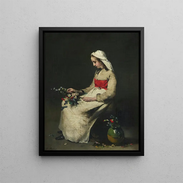 La Fleuriste - Théodule Ribot — framed artwork on a wall