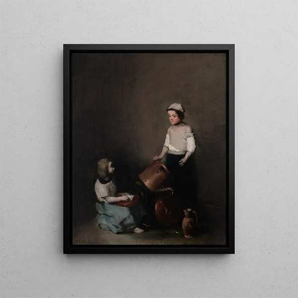 Les petites recureuses - Théodule Ribot — framed artwork on a wall
