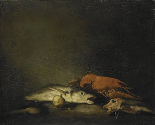 Still life with Fish and Lobster - Théodule Ribot — artwork view