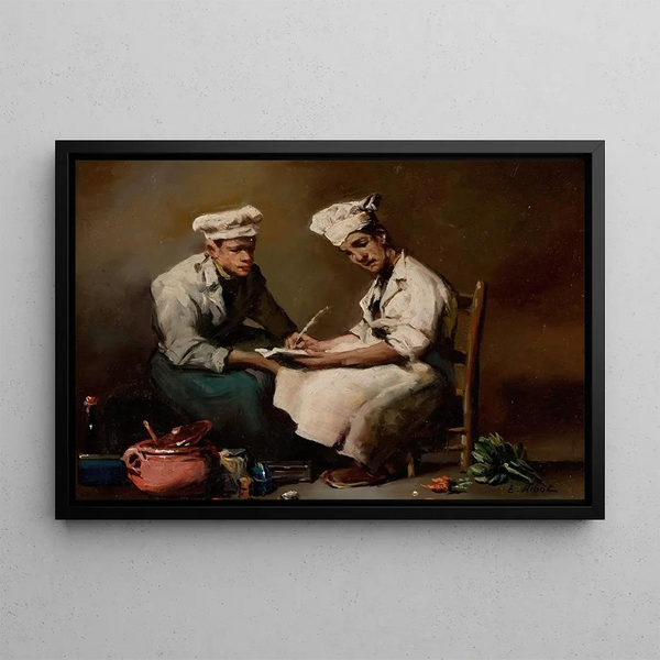 La recette - Théodule Ribot — framed artwork on a wall