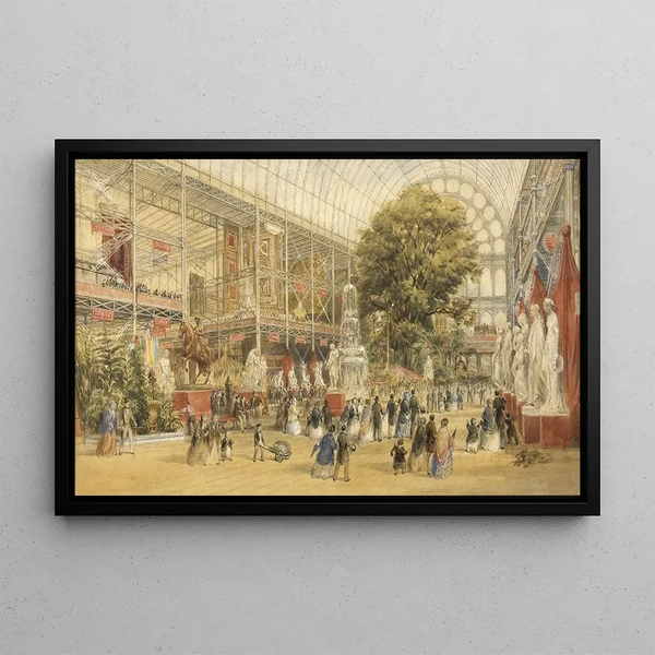 Queen Victoria opening the 1851 Universal Exhibition at the Crystal Palace in London - Thomas Abel Prior — framed artwork on a wall