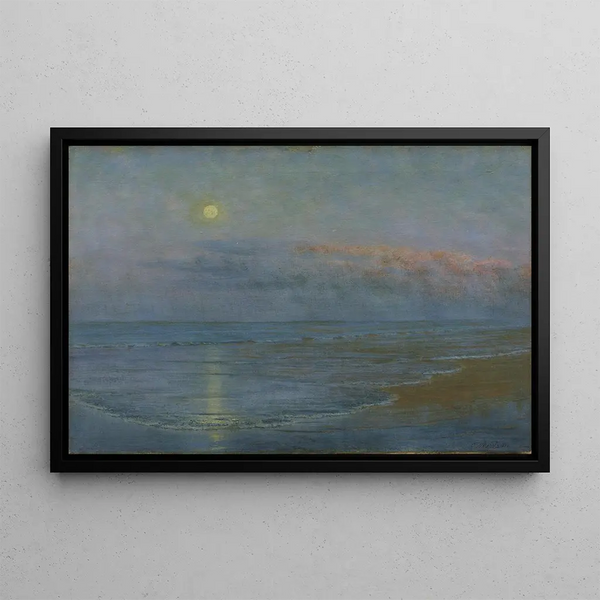 Moonrise Painting - Thomas Alexander Harrison — framed artwork on a wall