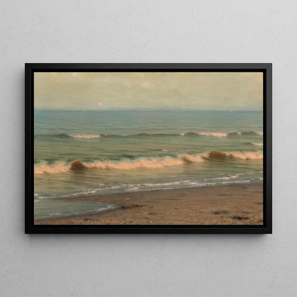 Sunset over the Sea - Thomas Alexander Harrison — framed artwork on a wall