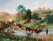 Wagon traversant un gué à Natal - Thomas Baines — artwork view